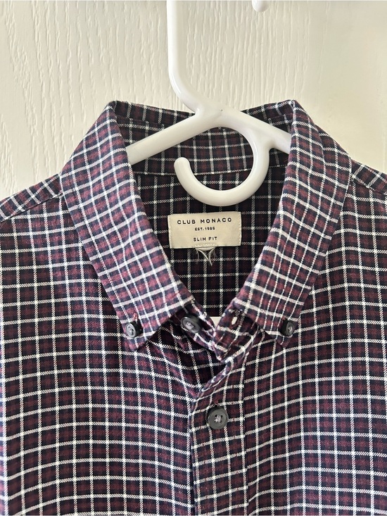 Club Monaco Other - Club Monaco Slim Fit Button Down Shirt Burgundy Check Size S Fall Preppy